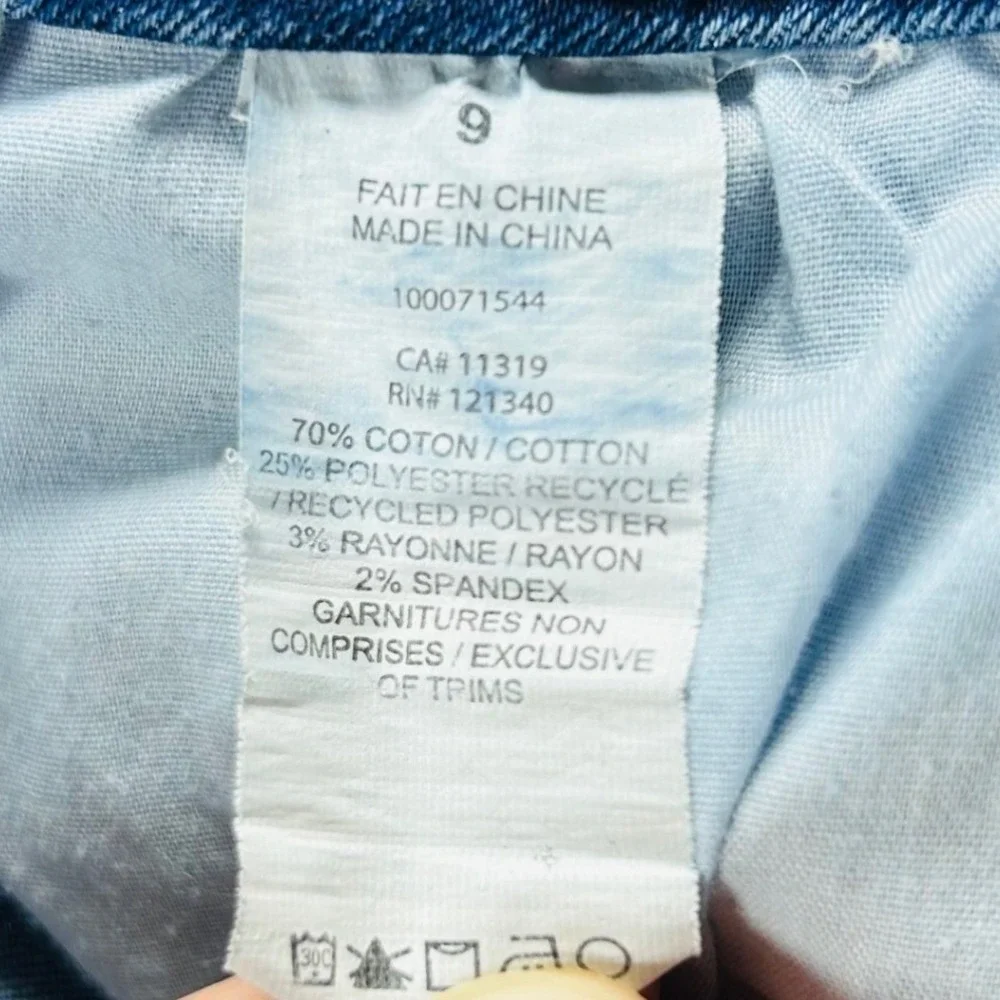 Garage Denim High Waist Flare Jeans Blue Raw Hem Size 9 29 Retro Inspired